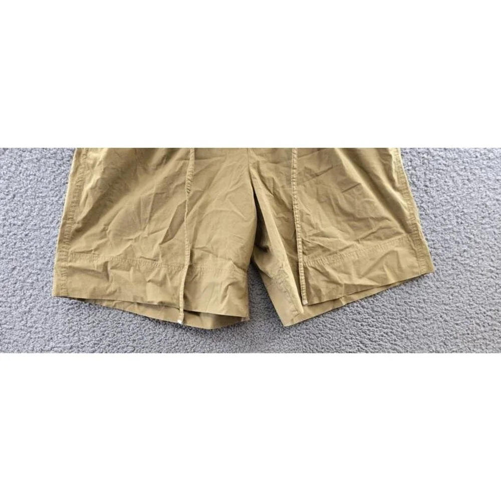 BOSS Orange High-Rise Baggy-Fit Shorts Women's 10 Beige Pleated Zip Hook & Bar